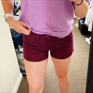 Maroon Aeropostale High Waisted MIDI Shorts
